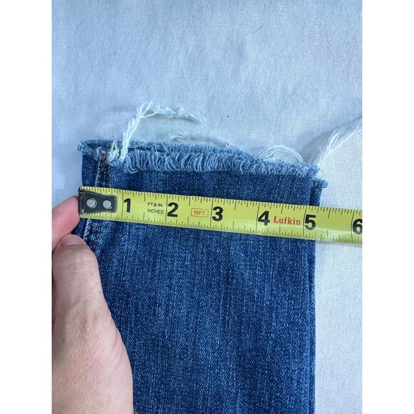 Mother Women sz 25 High Waisted Double Looker Ankle Fray Cotton Denim Skinny - Picture 16 of 16